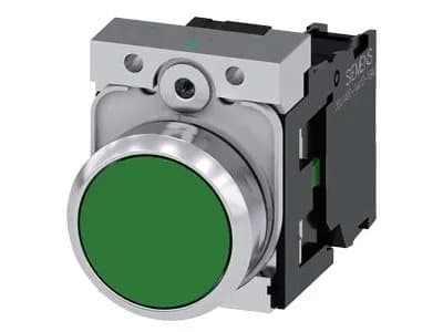 Siemens 3SU1150-0AB40-1BA0, Metall, Plastikk, Svart, Grønn, Sølv, 500 V, 30 mm, 60,7 mm, 40 mm