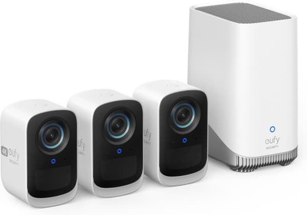 Anker eufyCam 3C övervakningssystem med tre kameror, 4K-upplösning