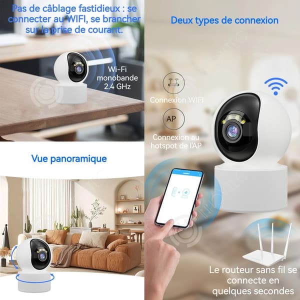 INN Övervakningskamera 1080P/5 miljoner pixlar Wi-Fi-anslutning röstintercom dubbelskärmsvisning mänsklig spårning fotografering
