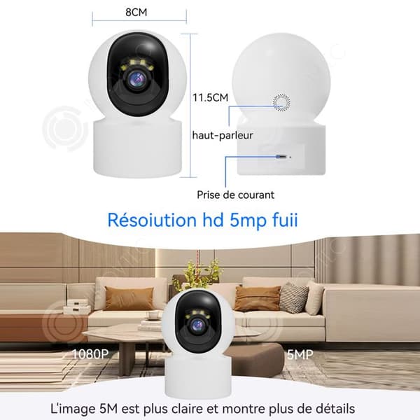 INN Övervakningskamera 1080P/5 miljoner pixlar Wi-Fi-anslutning röstintercom dubbelskärmsvisning mänsklig spårning fotografering