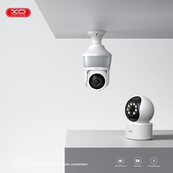 Inomhus WiFi-kamera 340° roterande med LED-belysning och människodetektering NO NAME Vit