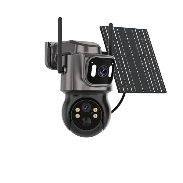 Utomhus Solar 4K IP-kamera, Dubbelobjektivdesign, Färg-nattseende,4K Inget kort