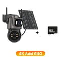 Miniatyrbild 2 av 2: Utomhus Solar 4K IP-kamera, Dubbelobjektivdesign, Färg-nattseende,4K Lägg till 64G