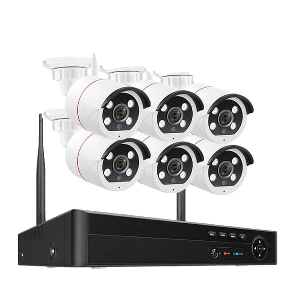 Langaton turvakamerajärjestelmä, 5MP HD -resoluutio, yökuvaus jopa 10 metriä,3T Sisäänrakennettu HDD, 8CH NVR ja 6 Kameraa