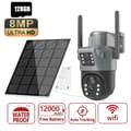 Miniatyrbillede 2 af 2: Solarsikkerhedskamera, 8MP Ultra HD, nattevision op til 30m,WIFI Tilføj 128G Kort