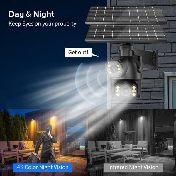 4G SIM-kort Solkamera, 8MP Høj Opløsning, Vandtæt Design,8MP 64G -kort, EU -stik