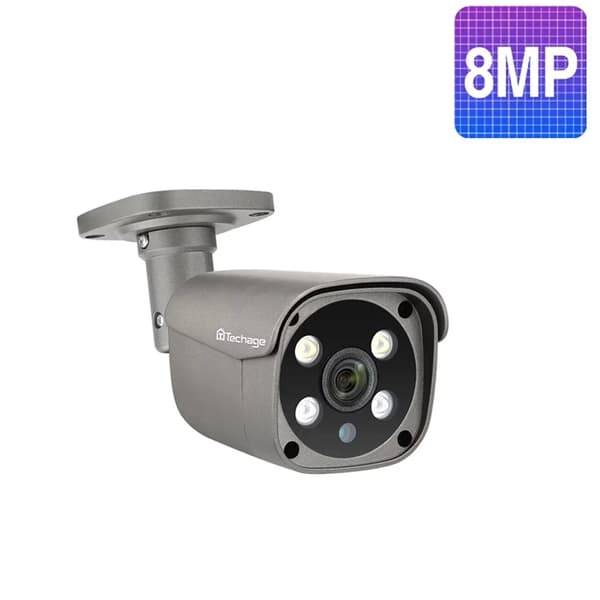Techage Sikkerhedskamera, 5MP/8MP Opløsning, AI Menneskeopdagelse,48V POE 8MP Kamera, 2cps