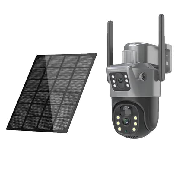 Solarsäkerhetskamera, 8MP Ultra HD, Nattseende upp till 30m,WIFI Lägg till 64G-kort