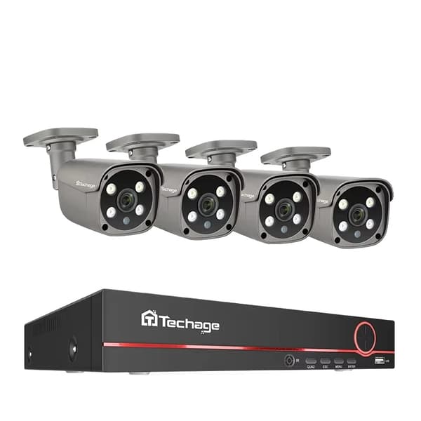 Overvågningskamera system, 8CH NVR, 5MP opløsning,8ch 4pcs 5MP kamera, 3T build-in HDD