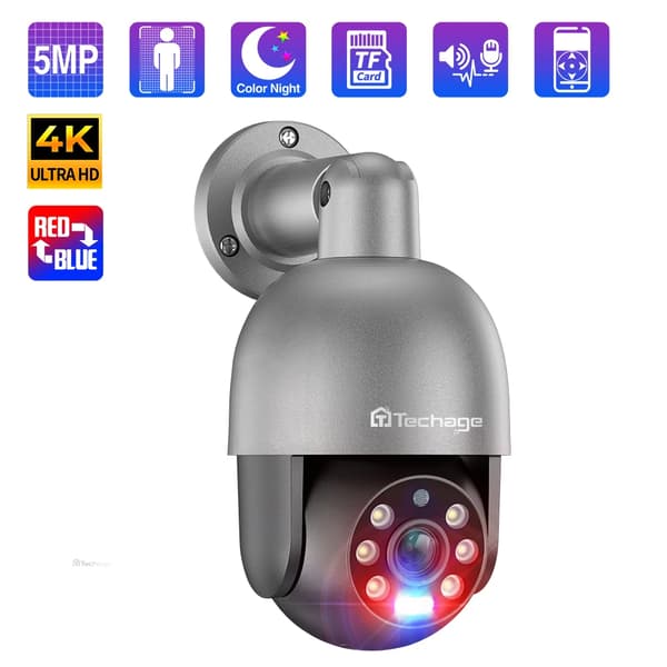 IP-kamera, 5MP opløsning, fuldfarve natvision, tovejs lyd,Eu stik, 1PCS 5MP Kamera