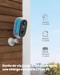 Miniatyrbillede 2 af 4: Trådløs Udendørs WiFi Overvågningskamera, 2K FHD Nattesyn, 130° Bredvinklet Linse, Nem Installation