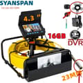 Miniatyrbild 2 av 2: Avloppsrörinspektionskamera, 4,3" HD-skärm, vattentät IP68,23MM DVR, 50m