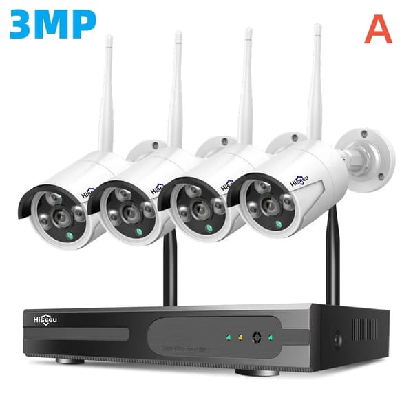 WiFi Sikkerhedskamera System, 3MP/5MP Opløsning, IP66 Vandtæt,3MP Bullet System, Ingen