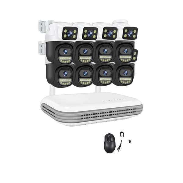 Trådløst sikkerhedskamerasystem, 6MP dual linse, tovejskommunikation,500g, 8CH NVR og 8 CamB