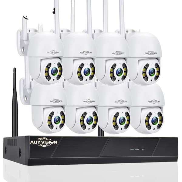 WiFi PTZ IP-kameraer, 3MP opløsning, AI menneskelig detektion,2T, 8CH NVR x 3MP 8PTZ