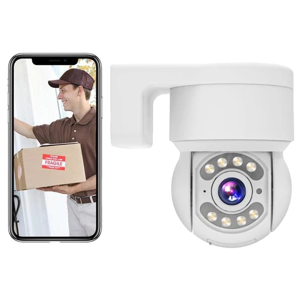 Utomhus WiFi-kamera, 2K HD-upplösning, 360° rörelsedetektion,1 st