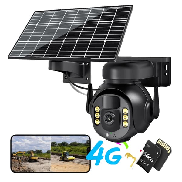 Neye Outdoor 8MP Solkamera, 4G Forbindelse, Farve Natvision,8MP Tilføj 64G, Eu stik