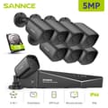 Miniatyrbillede 2 af 2: SANNCE 5MP Sikkerhedskamera System, Nattesyn op til 100ft, IP66 Vandtæt Rating,8STK 1TB