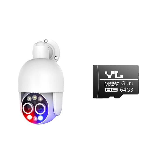 4K Övervakningskamera, Dubbelobjektivdesign, Smart Mänsklig Detektion,4K 8MP KAMERA 64G
