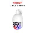 Miniatyrbild 2 av 2: 4K Övervakningskamera, Dubbelobjektivdesign, Smart Mänsklig Detektion,1PC 4K 8MP KAMERA