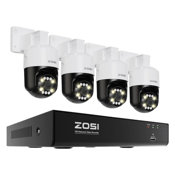 CCTV Sikkerhedskamera System, 5MP Opløsning, Farve Nattesyn, AI Menneske- og Køretøjsdetektion,Ingen, 5MP 4PCS Kameraer