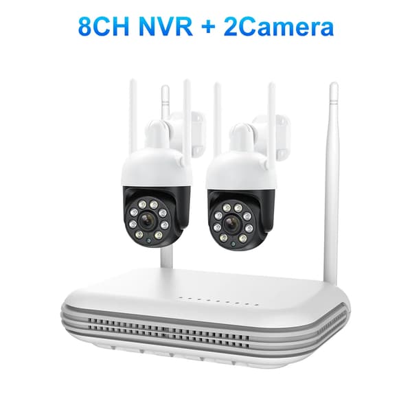MISECU H.265 Langaton CCTV-järjestelmä, 4MP Resoluutio, Kaksisuuntainen Ääni,8CH NVR 2 Kamera