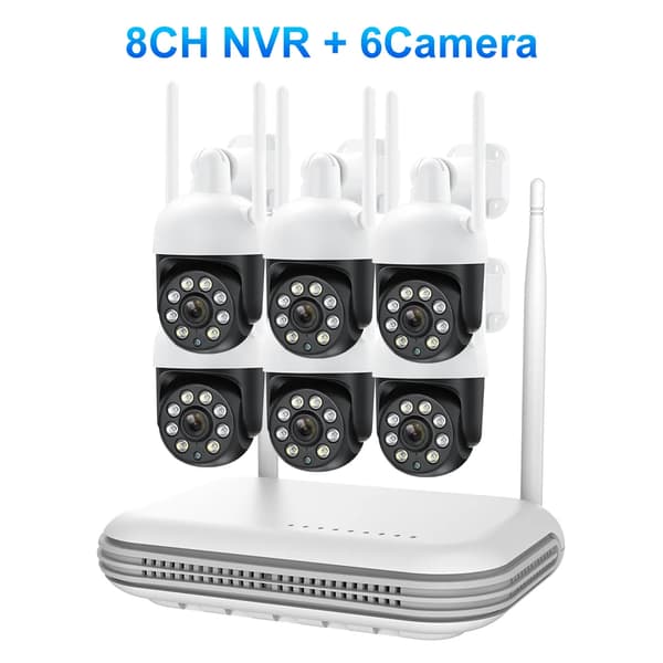 MISECU H.265 Langaton CCTV-järjestelmä, 4MP Resoluutio, Kaksisuuntainen Ääni,8CH NVR 6 Kamera