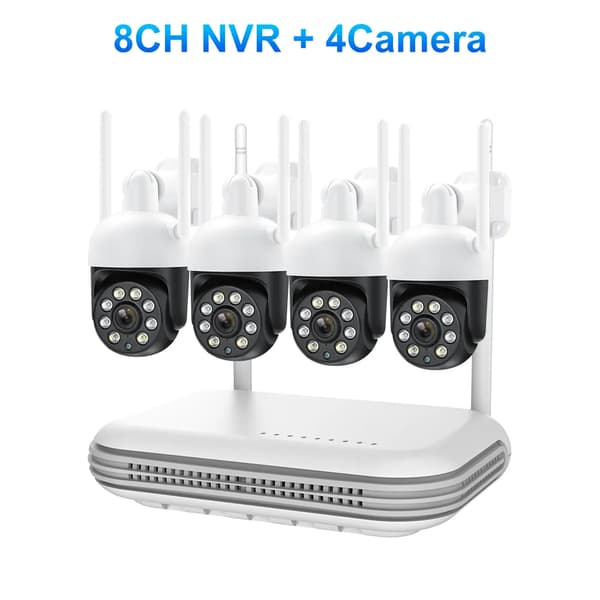 MISECU H.265 Langaton CCTV-järjestelmä, 4MP Resoluutio, Kaksisuuntainen Ääni,8CH NVR 4 Kamera