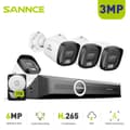 Miniatyrbillede 2 af 2: SANNCE Hjem Overvågningssystem, 3MP IR Kameraer, Op til 30 meter Nattesyn,1TB
