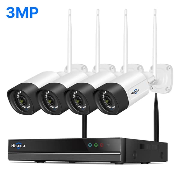 Trådløst CCTV-system, høj opløsning, tovejslyd,1T, EU stik, 16CH NVR 4 kameraer