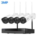 Miniatyrbillede 2 af 2: Trådløst CCTV-system, høj opløsning, tovejslyd,1T, EU stik, 16CH NVR 4 kameraer