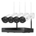 Miniatyrbillede 1 af 2: Trådløst CCTV-system, høj opløsning, tovejslyd,1T, EU stik, 16CH NVR 4 kameraer