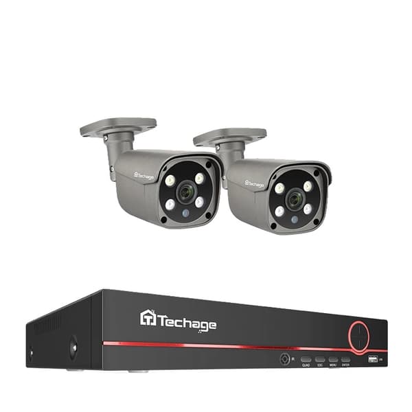 Overvågningskamera system, 8CH NVR, 4K opløsning,8CH 5MP 2 Kameraer