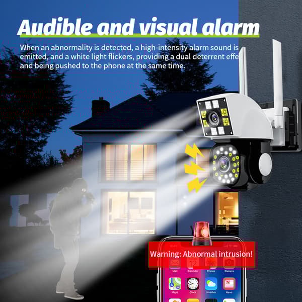 PTZ WiFi Säkerhetskamera, 1080P Full HD, Vattentålig Design,2MP, Eu plugg