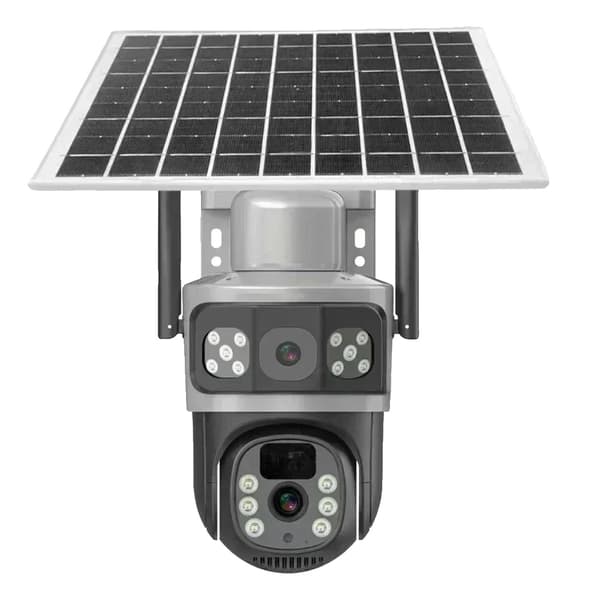 Udendørs solardrevet sikkerhedskamera, 360° synsvinkel, 4K billedopløsning, 256GB lagerplads,WiFi kamera 256GB-B