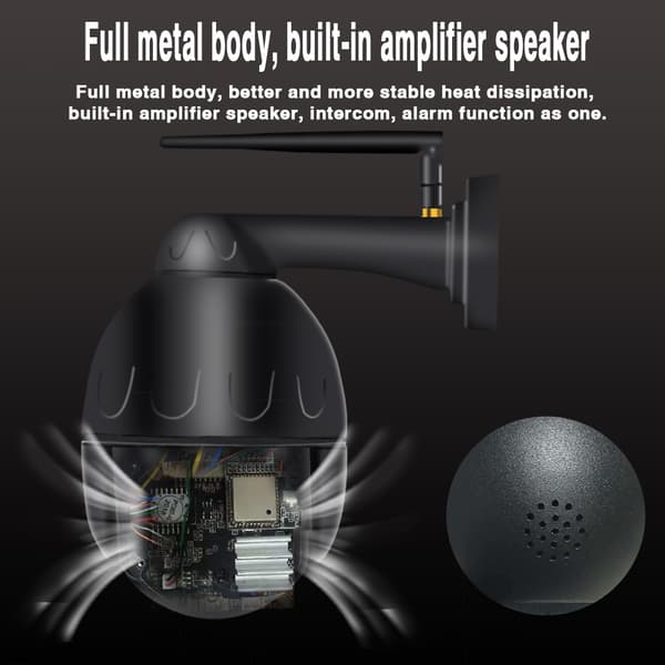 8MP WiFi Sikkerhedskamera, Full-HD 1080P, Farve Nattesyn,8MP, EU-stik