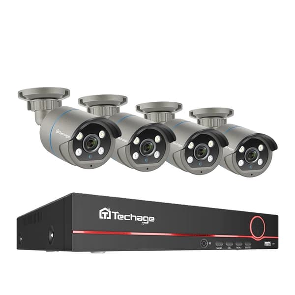 Kanal NVR, Stöder upp till 14TB HDD, Flera kamerakonfigurationer, Fjärråtkomst,Inbyggd 1TB HDD, 8CH 4PCS 4MP KAMERA