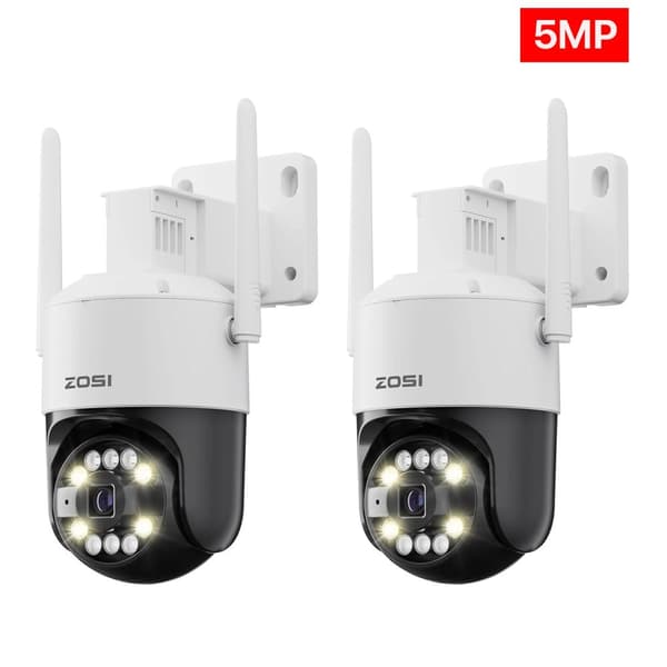 ZOSI CCTV Säkerhetskamera, 8MP Ultra HD, AI Mänsklig Detektion,5MP INTE TF-kort x 2-a