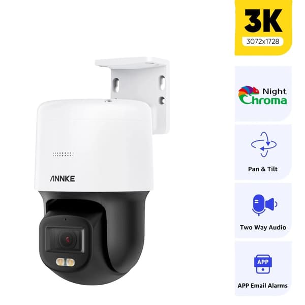 ANNKE 3K Fuldfarve IR Netværkskamera, 6,0 Megapixel, Indbygget To-Vejs Lyd, AI Menneskedetektion