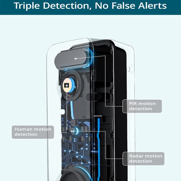 WiFi Videodörrklocka, 5MP Ultra HD-bildbehandling, Smart Rörelsedetektering, Tvåvägsljud