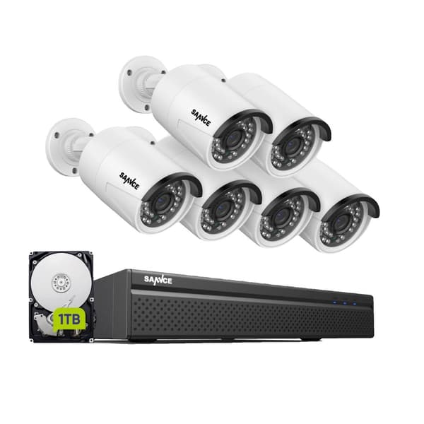 SANNCE Turvakamerajärjestelmä, 8-kanavainen NVR, 3MP HD-resoluutio,1TB-b