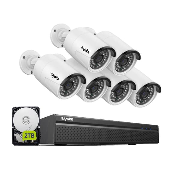 SANNCE Turvakamerajärjestelmä, 8-kanavainen NVR, 3MP HD-resoluutio,2TB-a