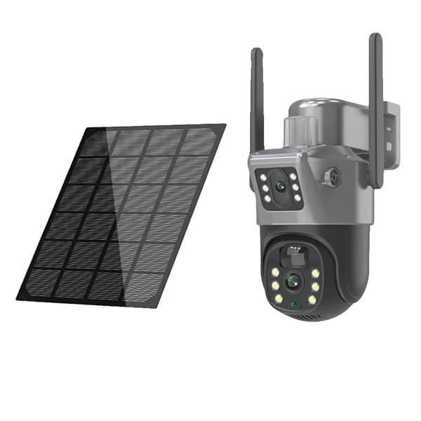 Solcellsdriven utomhus-WiFi-kamera, 8MP upplösning, nattseende upp till 30 m,WIFI Lägg till 128G Kort