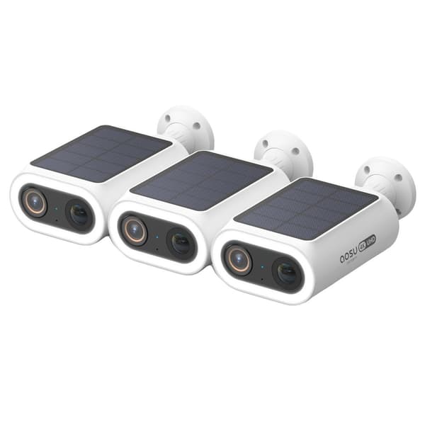 AOSU Solkamera, 8MP 4K Videokvalitet, Smart Detekteringsteknik,3st, 4mm, EU-plugg