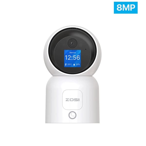 ZOSI Indendørs Sikkerhedskamera, 8MP Høj Opløsning, 360° Panorama og Tilt,8MP