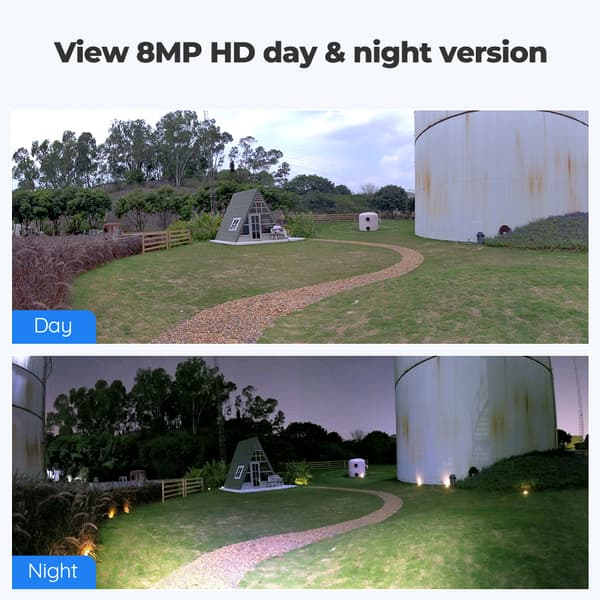 4K Sikkerhedskamera, 180° Bredt Synsfelt, AI Detektion, To-Vejs Lyd