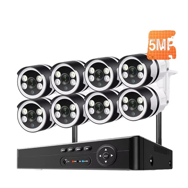 WiFi-turvakamerajärjestelmä, 8CH NVR, 3MP/5MP vaihtoehdot,1T Sisäänrakennettu HD, 8CH 8Kamera 5MP