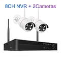 Miniatyrbillede 2 af 2: 8CH NVR Sikkerhedssystem, 5MP HD Opløsning, To-Vejs Lyd,3T Indbygget HDD, 8CH NVR og 2 kameraer