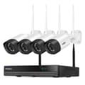Miniatyrbillede 1 af 2: Trådløst CCTV-system, høj opløsning, tovejslyd,16CH NVR 4 Kameraer-a, Eu stik, 3T（udendørs sport）