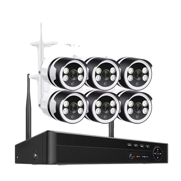 WiFi IP Kamera System, 8CH NVR, 5MP Opløsning, To Vejs Lyd,8CH og 6 stk 5MP kamera, Ingen